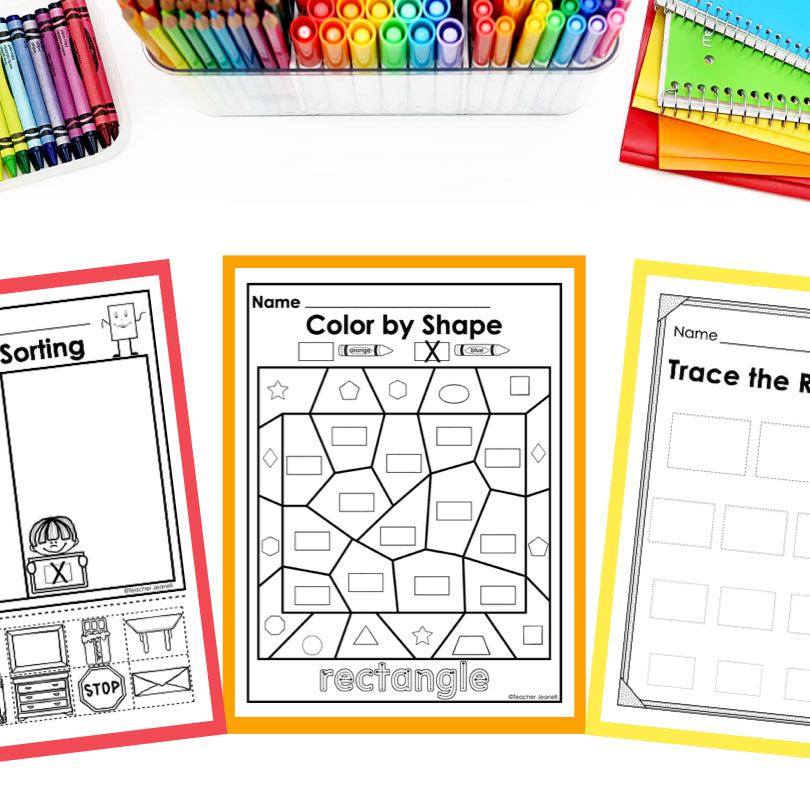 Rectangle 2D Shapes Worksheets | Shape Recognition Activities for Kids
