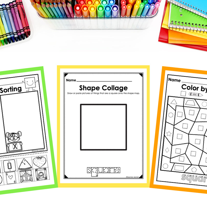 Square 2D Shapes Worksheets | Shape Recognition Activities for Kids