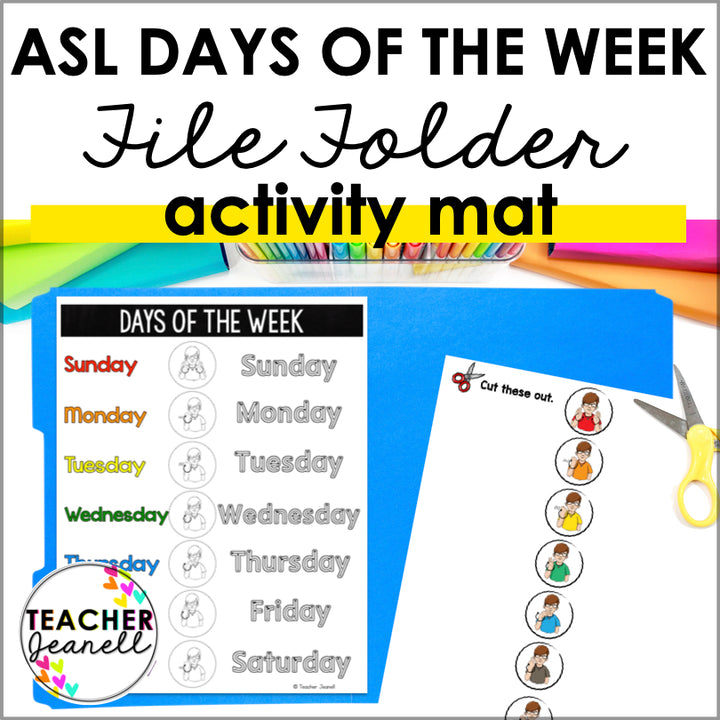 ASL Days of the Week File Folder Games | Interactive Sign Language Busy Book