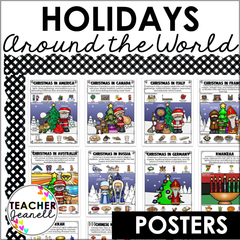 Holidays Around the World Posters | Celebrate Christmas Traditions Globally