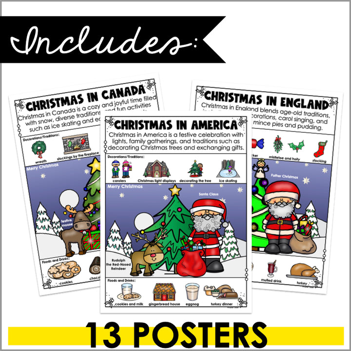 Holidays Around the World Posters | Celebrate Christmas Traditions Globally