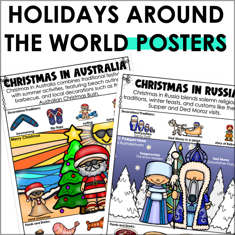 Holidays Around the World Posters | Celebrate Christmas Traditions Globally