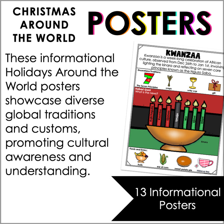 Holidays Around the World Posters | Celebrate Christmas Traditions Globally