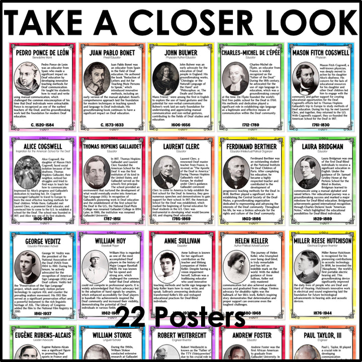 Deaf History Month Posters | Trailblazers Who Shaped Deaf Education and Culture