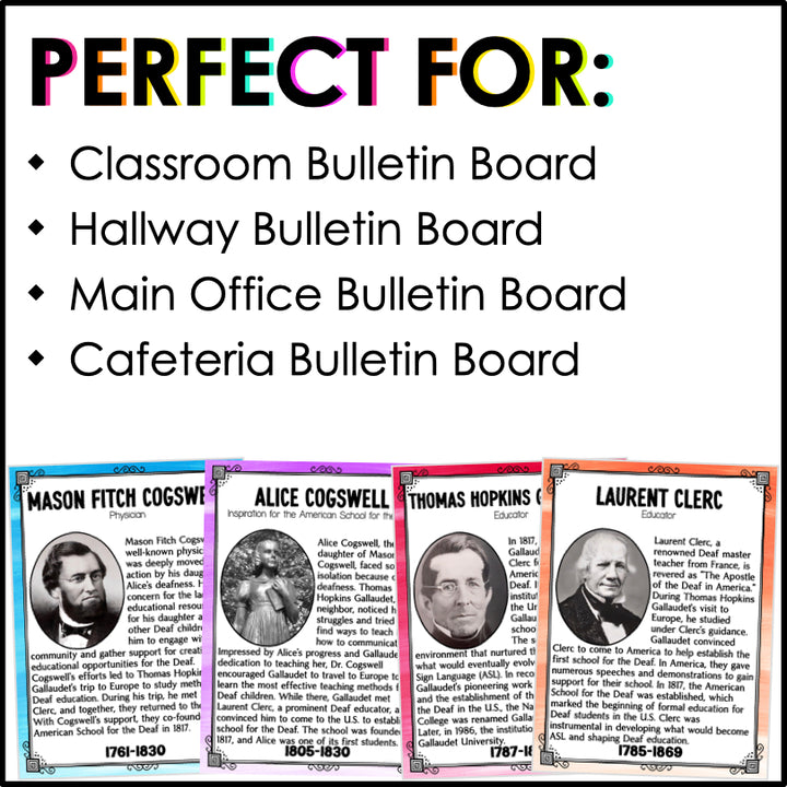 Deaf History Month Posters | Trailblazers Who Shaped Deaf Education and Culture