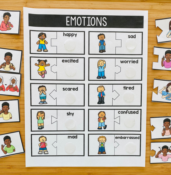 ASL Feelings and Emotions File Folder Activity | Build Emotional Vocabulary with Sign Language