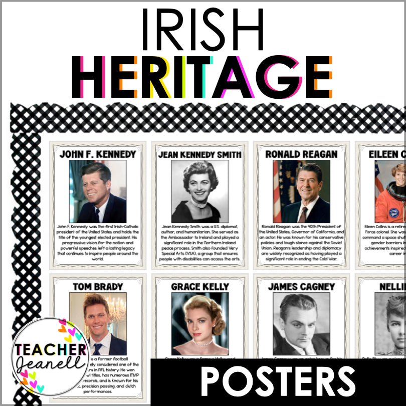 Irish American Heritage Month Posters | Inspirational Bulletin Board Display