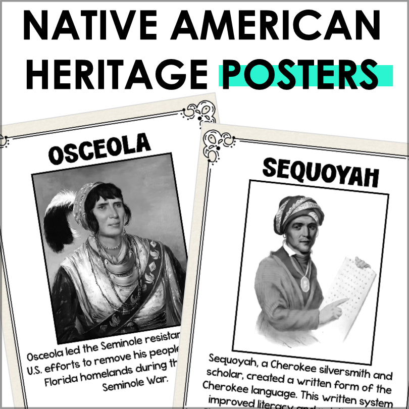 Native American Heritage Month Poster Set | Indigenous Peoples' Day Classroom Decor