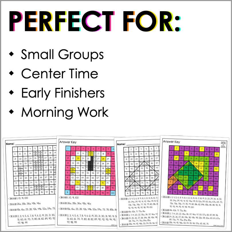 New Year’s Mystery Picture Hundreds Chart | Festive Math Fun