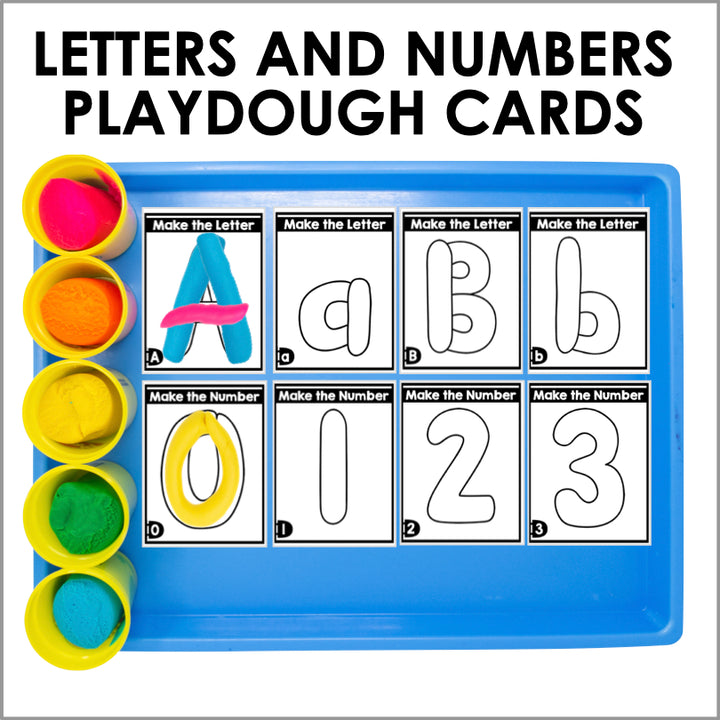 Fine Motor Skills Activities | Playdough Letters and Numbers Task Cards