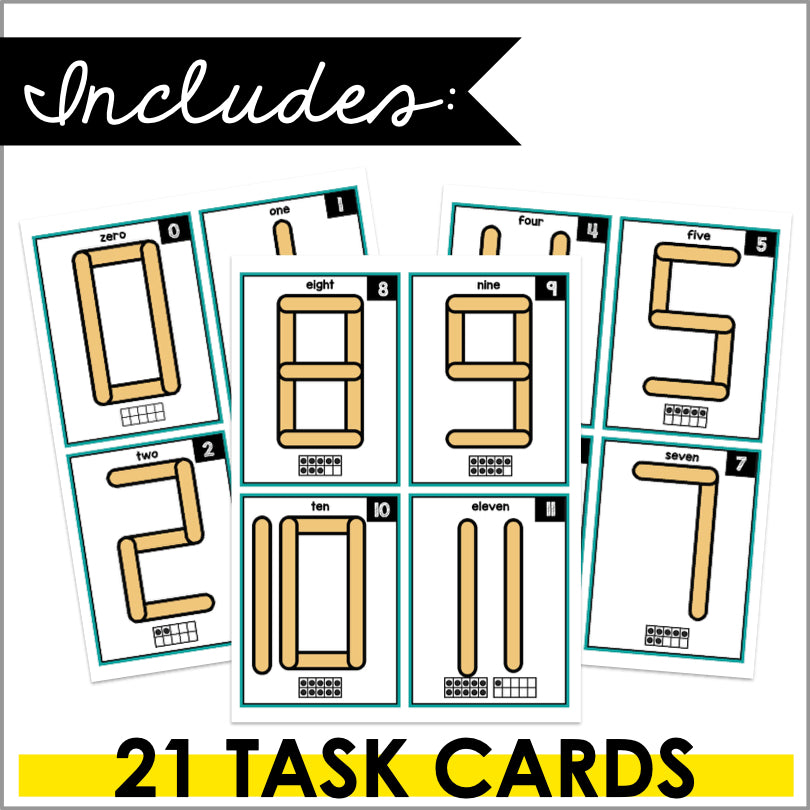 Fine Motor Skills Activities | Popsicle Stick Letters and Numbers Task Cards
