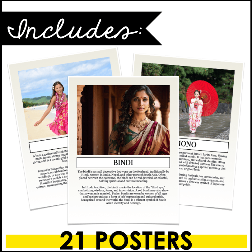AAPI Heritage Month Bulletin Board Posters Food & Cultural Celebration - Teacher Jeanell