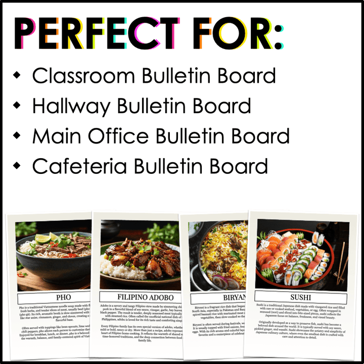 AAPI Heritage Month Bulletin Board Posters Food & Cultural Celebration - Teacher Jeanell