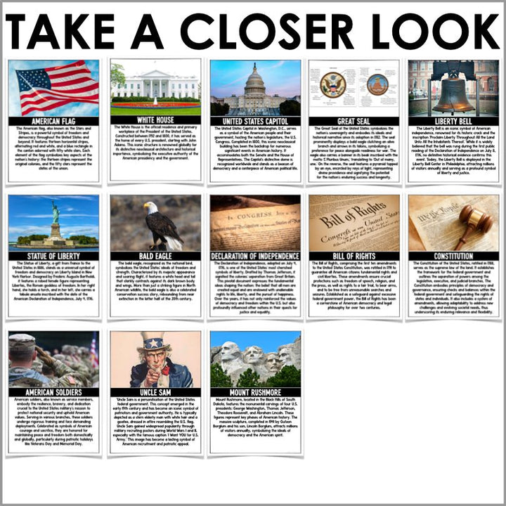 American Heritage: Iconic Symbols of the U.S. Poster Set - Teacher Jeanell