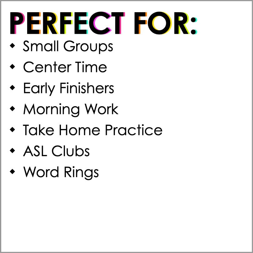 ASL Fingerspelling Fluency Strips for Three, Four, and Five Letter Words - Teacher Jeanell