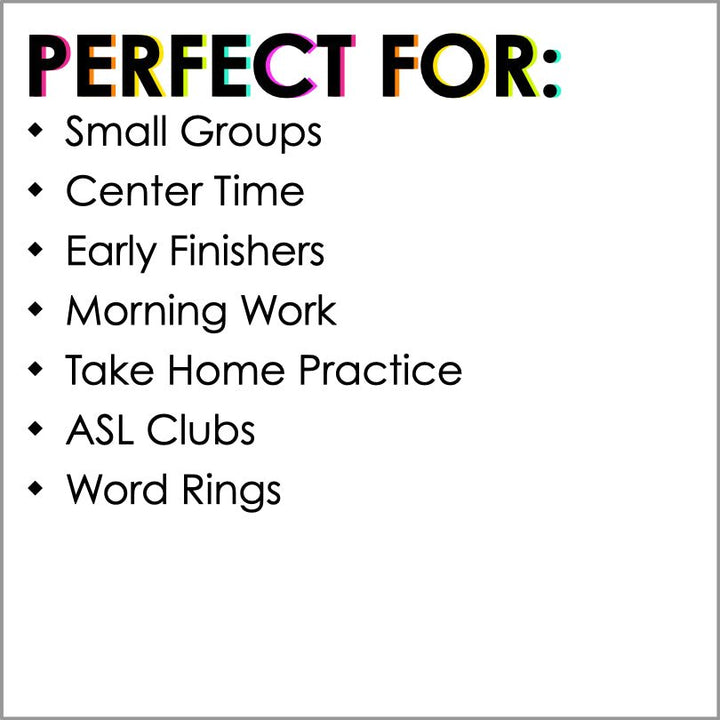 ASL Fingerspelling Fluency Strips for Three, Four, and Five Letter Words - Teacher Jeanell