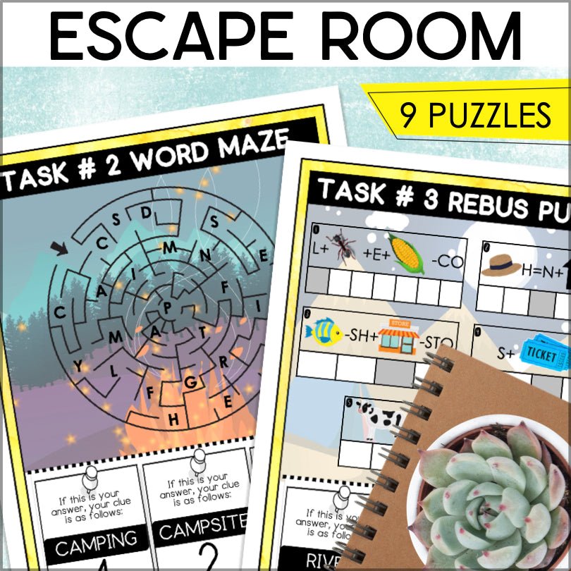 Camp Adventure Printable Escape Room Game - Teacher Jeanell