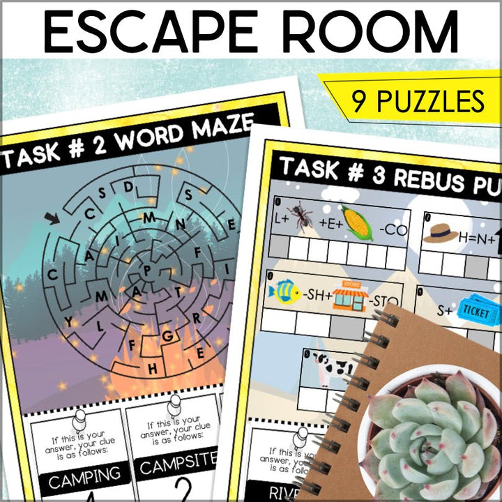 Camp Adventure Printable Escape Room Game - Teacher Jeanell