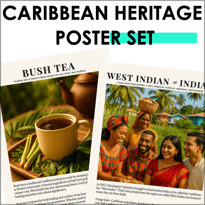 Caribbean American Heritage Month Bulletin Board Posters – Vibrant Cultural Art for Classrooms, Offices, and Homes - Real Photos - Teacher Jeanell