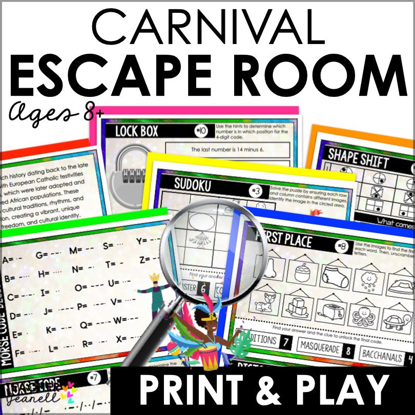 Caribbean Carnival Party Game | Carnival in the Caribbean Printable Escape Room Game - Teacher Jeanell