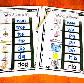CVC Word Ladders | CVC Word Chains | CVC Word Families Printables - Teacher Jeanell