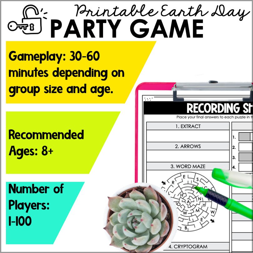 Earth Day Escape Room Game for Ages 8+ | Kids Printable Earth Day Game | Kids Puzzle Adventure Kit - Teacher Jeanell