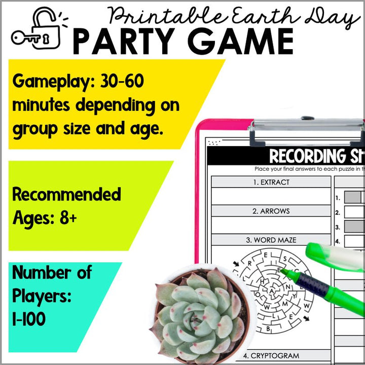 Earth Day Escape Room Game for Ages 8+ | Kids Printable Earth Day Game | Kids Puzzle Adventure Kit - Teacher Jeanell