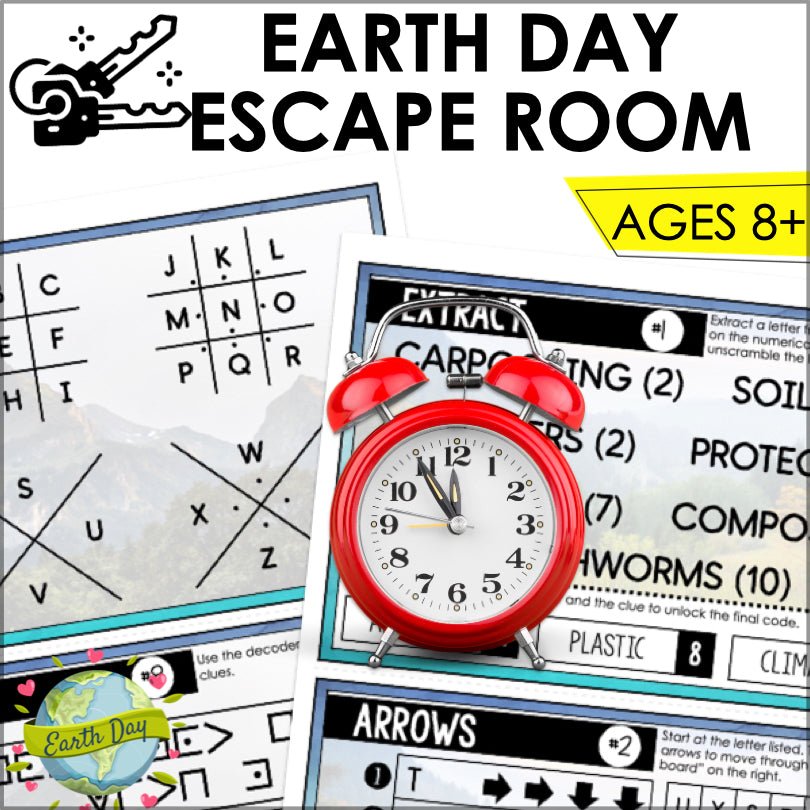 Earth Day Escape Room Game for Ages 8+ | Kids Printable Earth Day Game | Kids Puzzle Adventure Kit - Teacher Jeanell