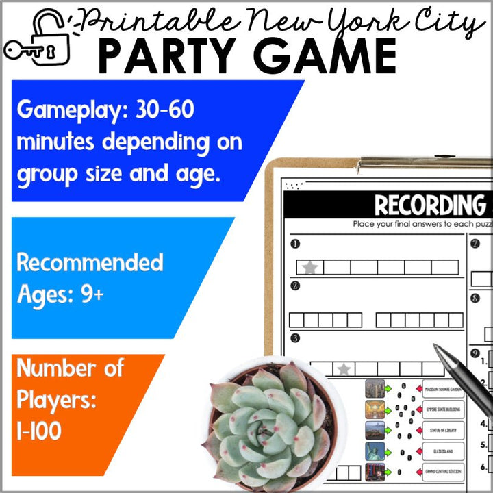 Escape the Big Apple: NYC Heist Trivia Game - Printable Escape Room Family Game Educational Puzzle - Teacher Jeanell