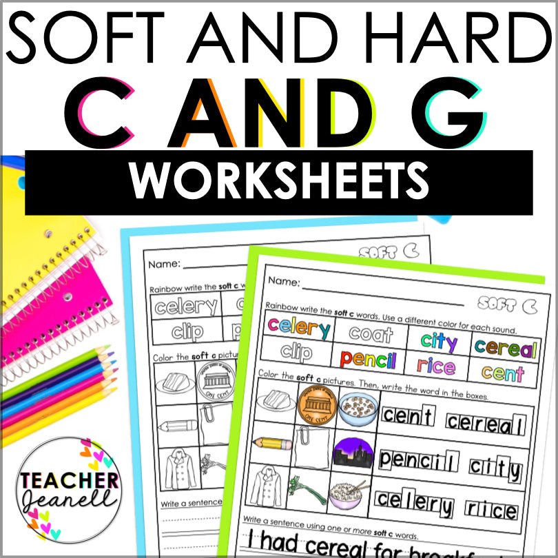 Hard and Soft C and G Mastery: Engaging Worksheets for Word Practice - Teacher Jeanell