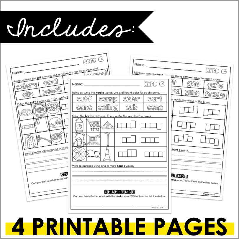 Hard and Soft C and G Mastery: Engaging Worksheets for Word Practice - Teacher Jeanell