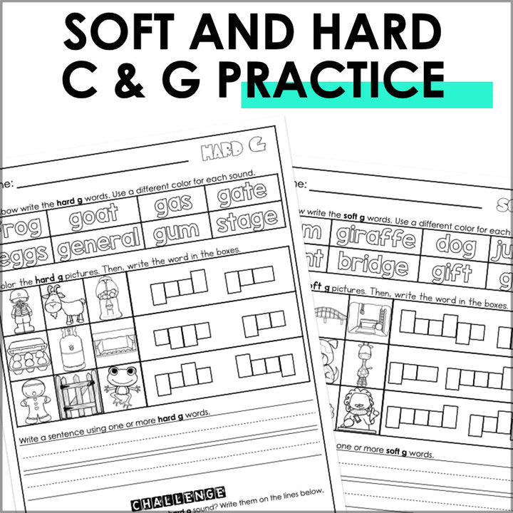 Hard and Soft C and G Mastery: Engaging Worksheets for Word Practice - Teacher Jeanell