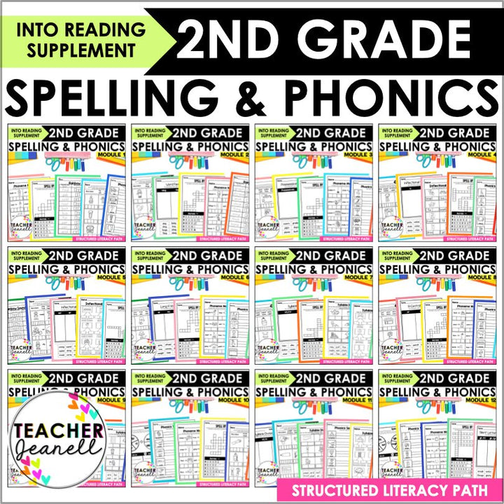 HMH Into Reading 2nd Grade Structured Literacy Spelling and Phonics Bundle | No Prep Worksheets - Teacher Jeanell