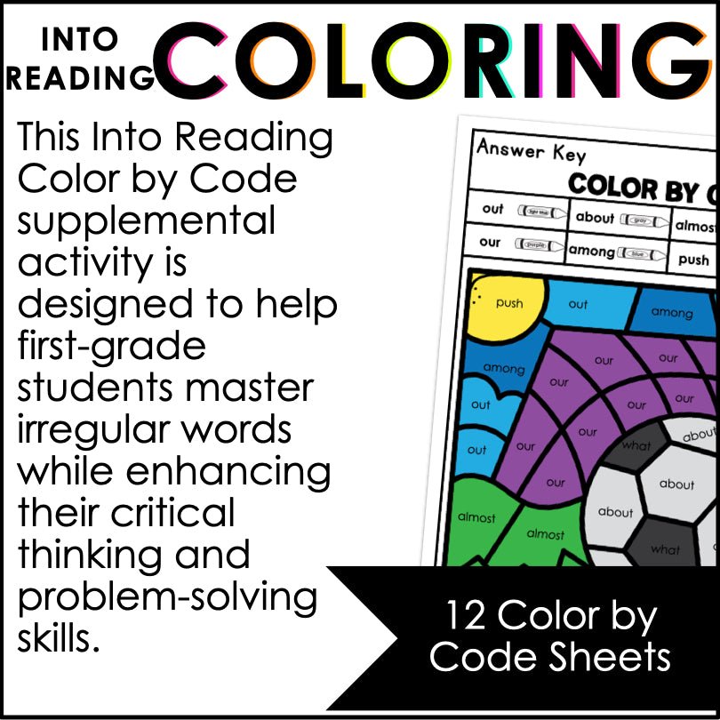 HMH Into Reading First - Grade Irregular Sight Words Color by Code Activity - Teacher Jeanell