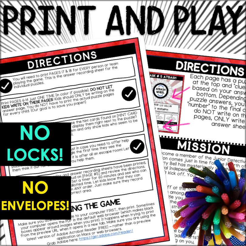 Independence Day Fourth of July Escape Room Game - Teacher Jeanell