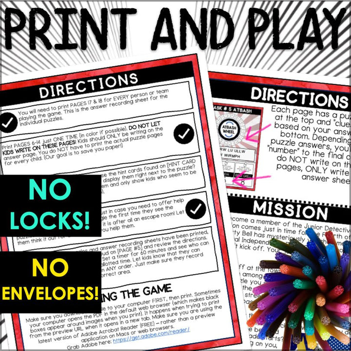 Independence Day Fourth of July Escape Room Game - Teacher Jeanell
