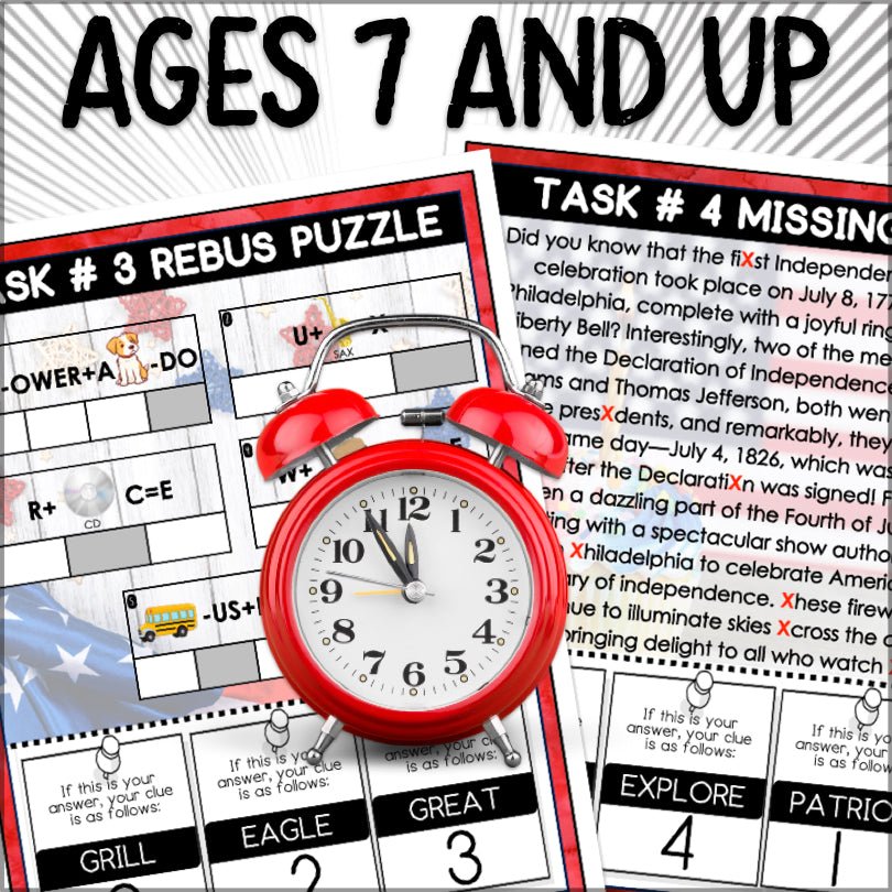 Independence Day Fourth of July Escape Room Game - Teacher Jeanell
