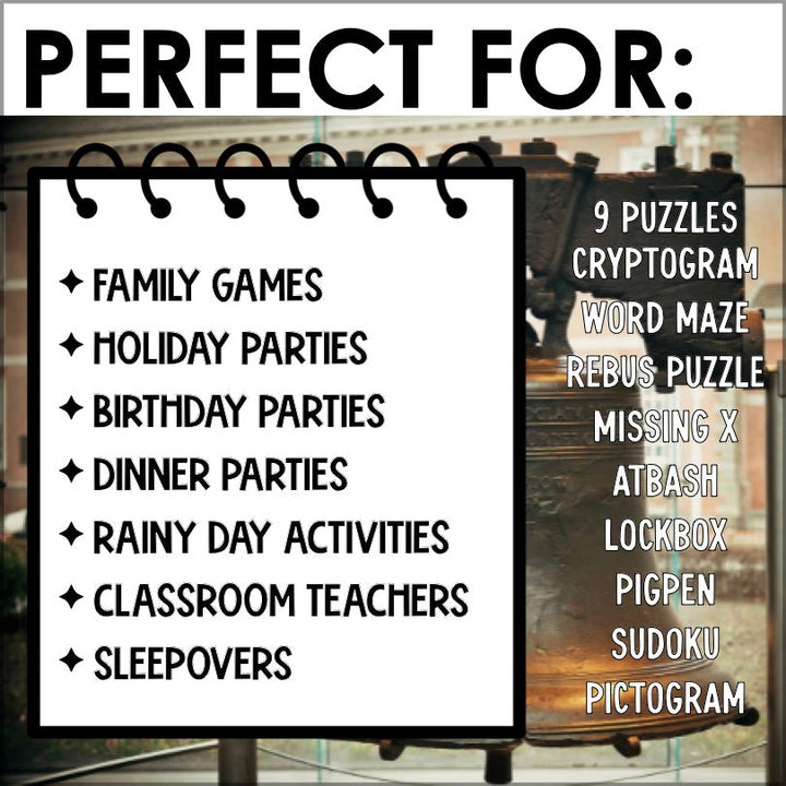 Independence Day Fourth of July Escape Room Game - Teacher Jeanell