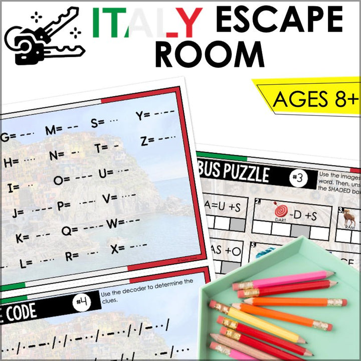 Italy Escape Room Game | Italian Escape Room Game for Family Fun - Teacher Jeanell