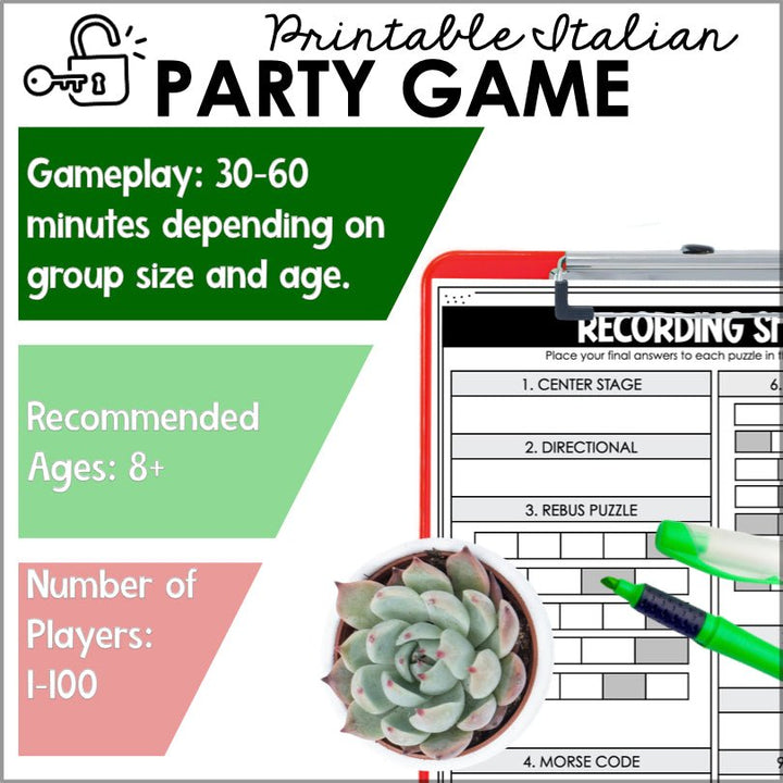 Italy Escape Room Game | Italian Escape Room Game for Family Fun - Teacher Jeanell