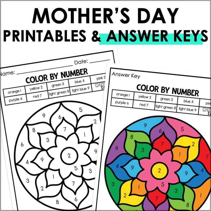 Mother's Day Printable Activity Pack for Kids - Educational Craft and Worksheets to Celebrate Mom - Teacher Jeanell