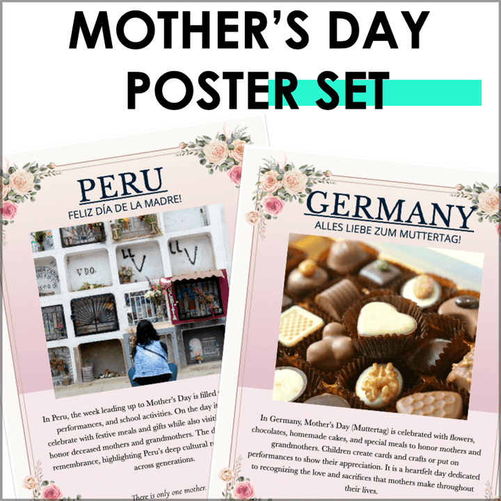Mother’s Day Traditions Around the World – Printable Cultural Bulletin Board Poster Set - Teacher Jeanell