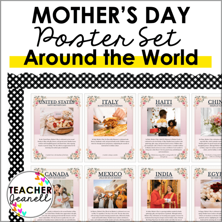 Mother’s Day Traditions Around the World – Printable Cultural Bulletin Board Poster Set - Teacher Jeanell