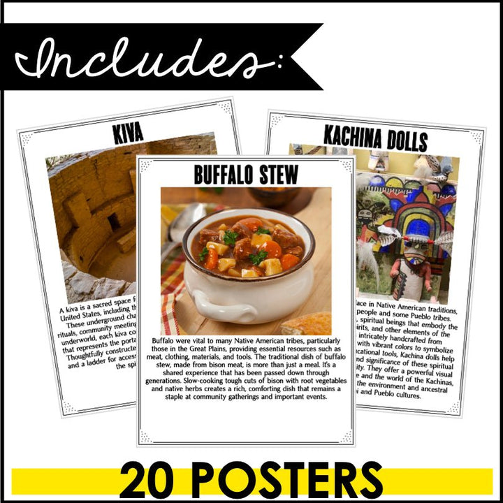 Native American Heritage Posters Food & Culture - Teacher Jeanell