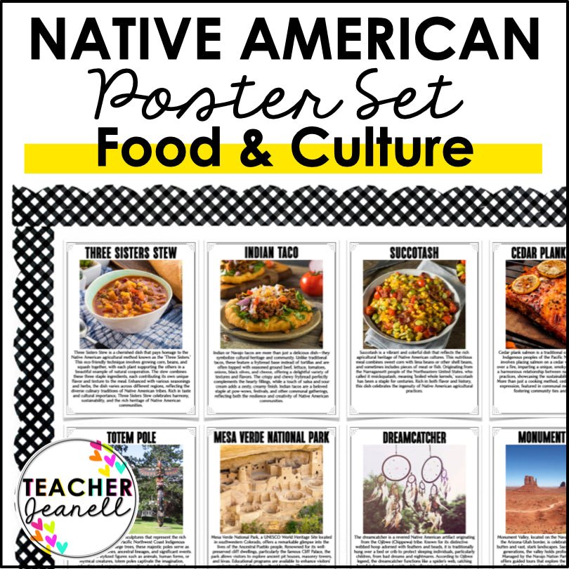 Native American Heritage Posters Food & Culture - Teacher Jeanell