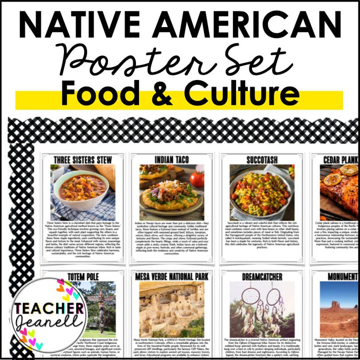 Native American Heritage Posters Food & Culture - Teacher Jeanell