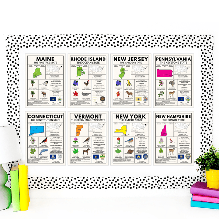 Northeast Region State Facts Poster Bundle – Educational Geography Prints for Classrooms & Home Learning - Teacher Jeanell