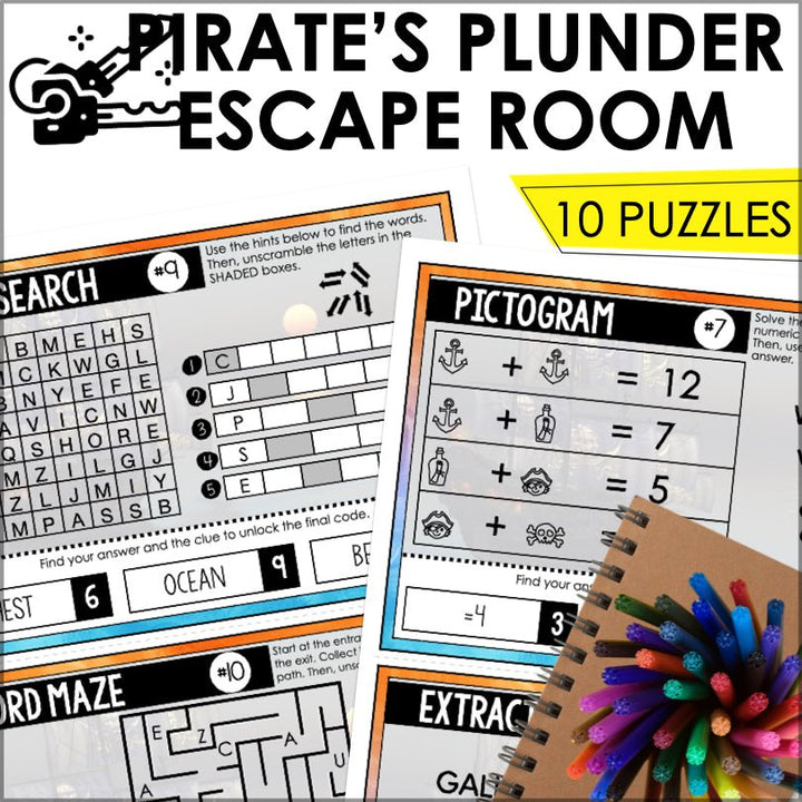 Pirate Escape Room Game| Printable Party Game - Teacher Jeanell