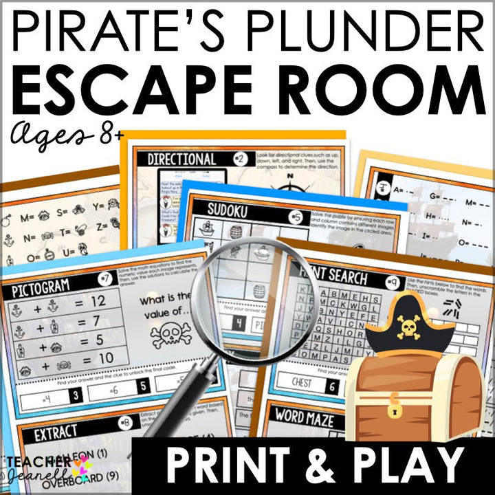 Pirate Escape Room Game| Printable Party Game - Teacher Jeanell