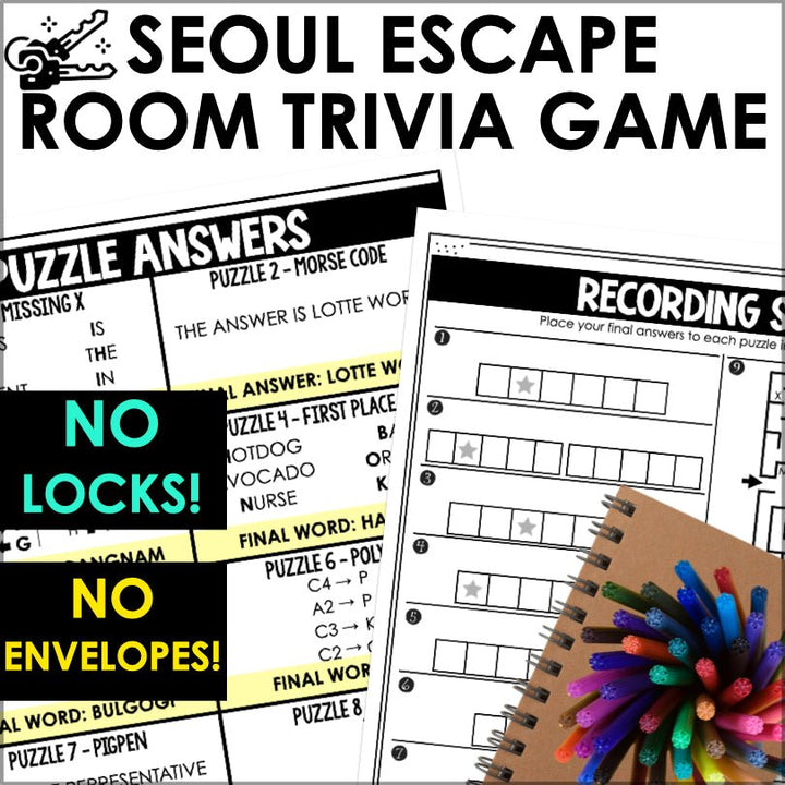 Seoul Escape Room Trivia Game for Kids - Teacher Jeanell